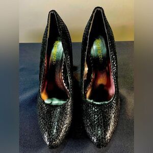 Restricted - Black sparkle heels